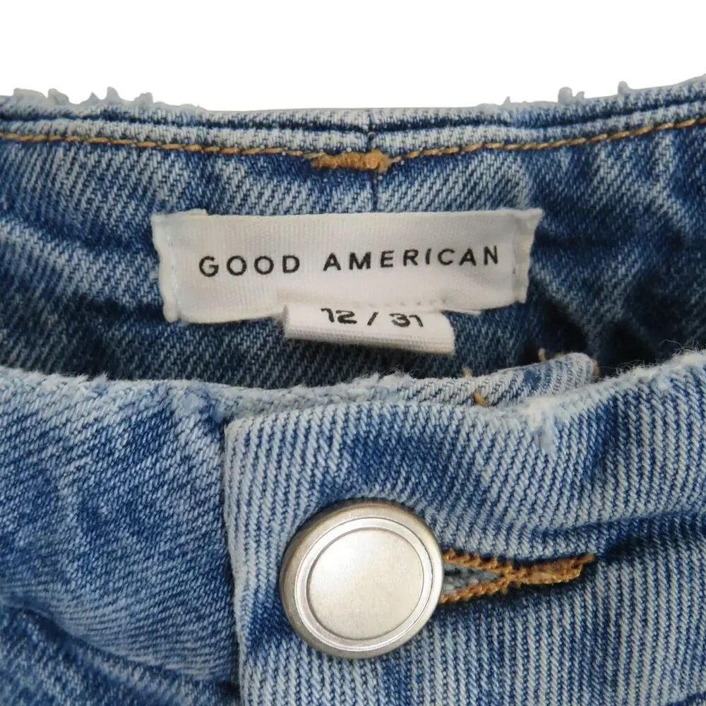 Good American The Weekender Boyfriend Jean High Rise Straight Jeans 12/31 Indigo
